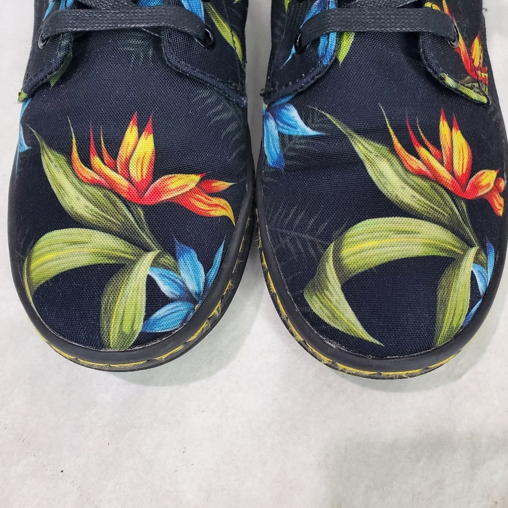 Tropical Hawaiian Canvas Hackney Doc Martens 7-Eye Boot Floral Feminine Size 9 - Picture 3 of 11